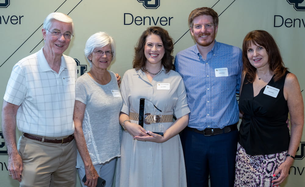 Awardees with family and friends.