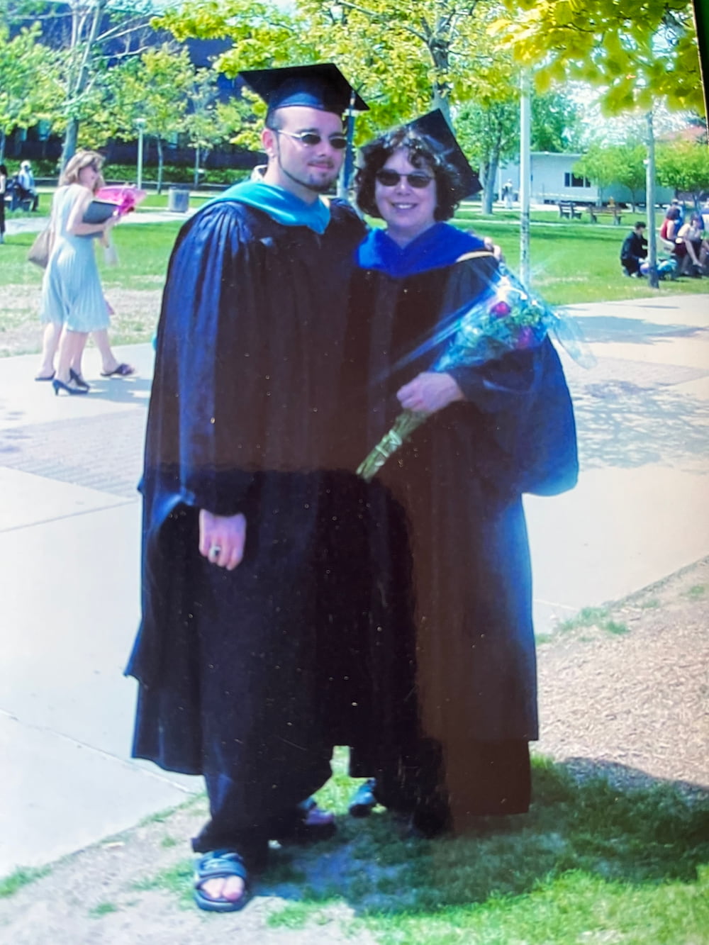 Marasco and her son graduating together from CU Denver in 2003