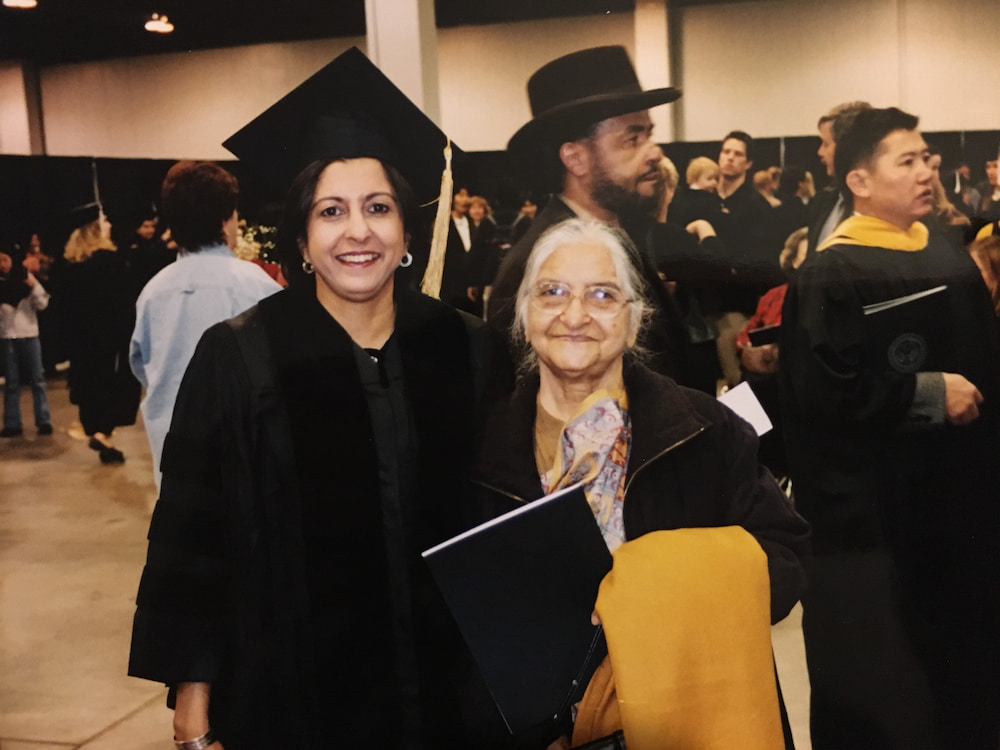 Ritu Chopra with mom at PhD graudation