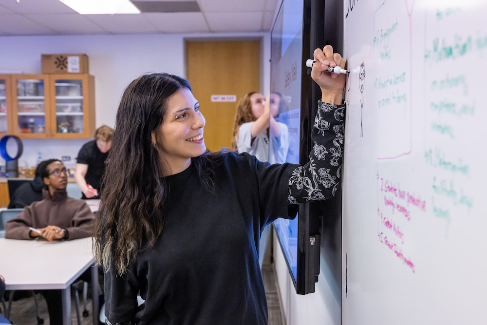Student at whiteboard